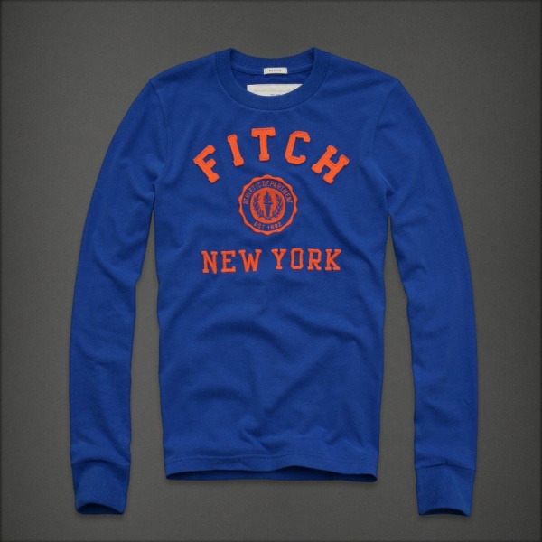 Abercrombie Fitch Hombres De Cuello Redondo Largo Remera AF5940